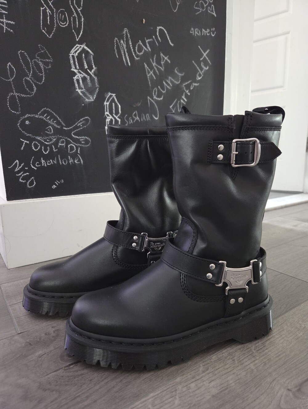 Dr. Martens Anistone Hi Leather Bikers Boots - Unisex